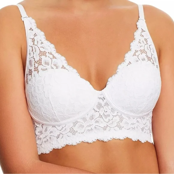 Maidenform Bra 38D Pure Comfort Wire-Free Halter Convertible Lace Soft Cups NWOT - Picture 1 of 6